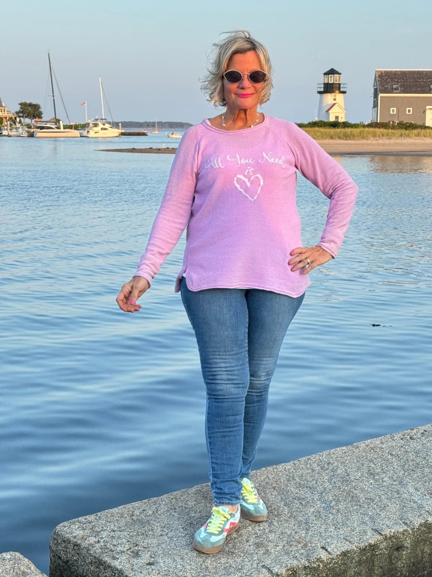 LULU-B LILAC ALL YOU NEED CREW NECK SWEATER
