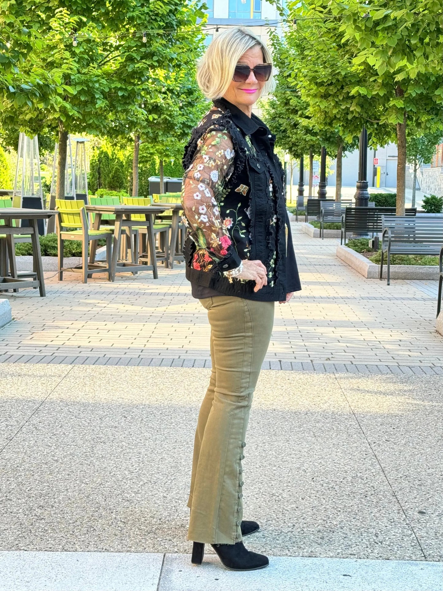 Ethyl The Long Olive Lean Flair Jean - Elevated