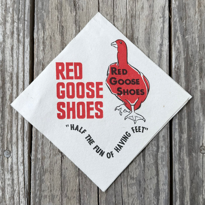25 Vtg 1950s RED GOOSE SHOES "Half the Fun of Having Feet" COCKTAIL Napkin LOT