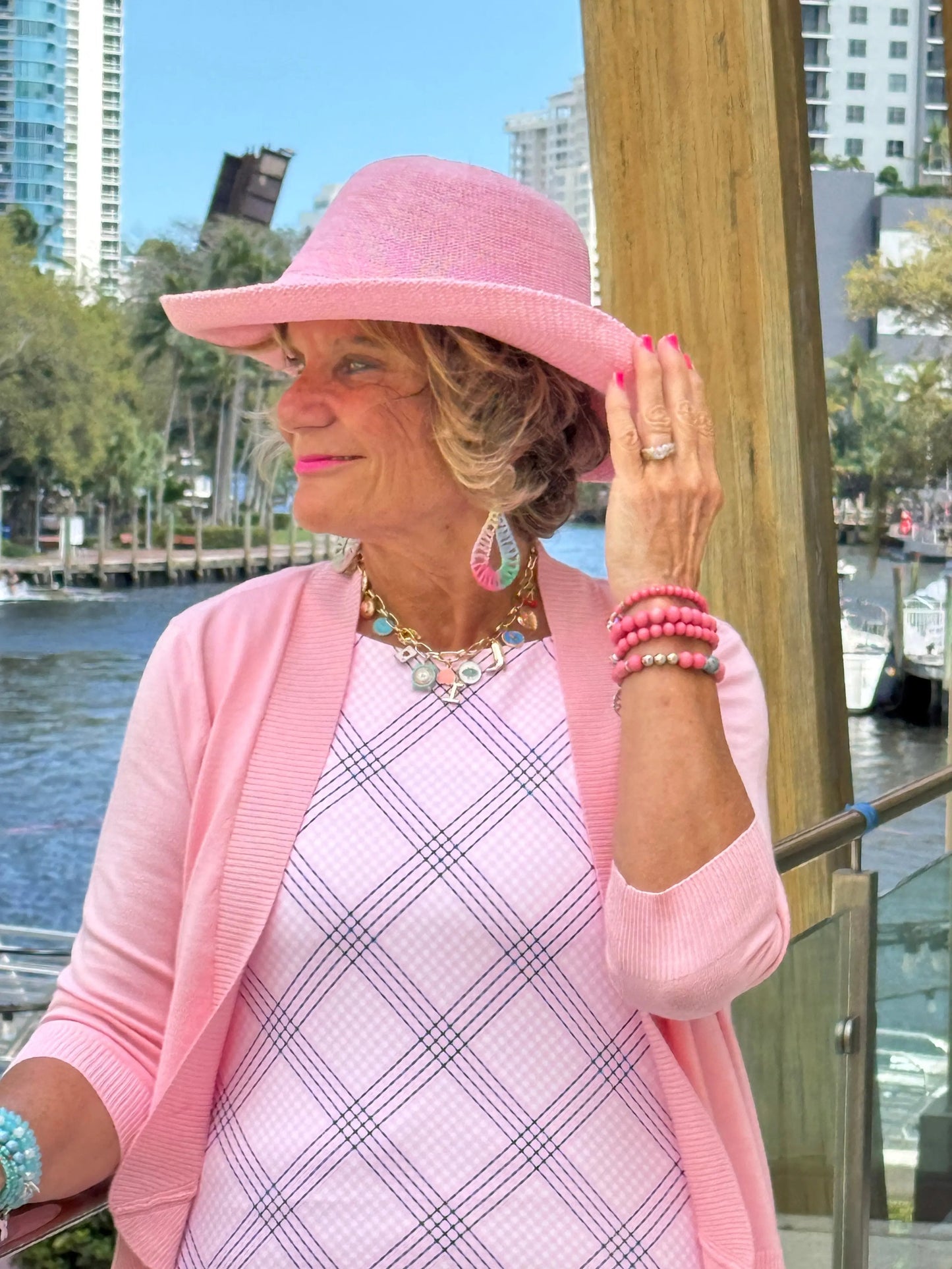 LULU B PINK CHIC MIDI SHIFT MAXI DRESS