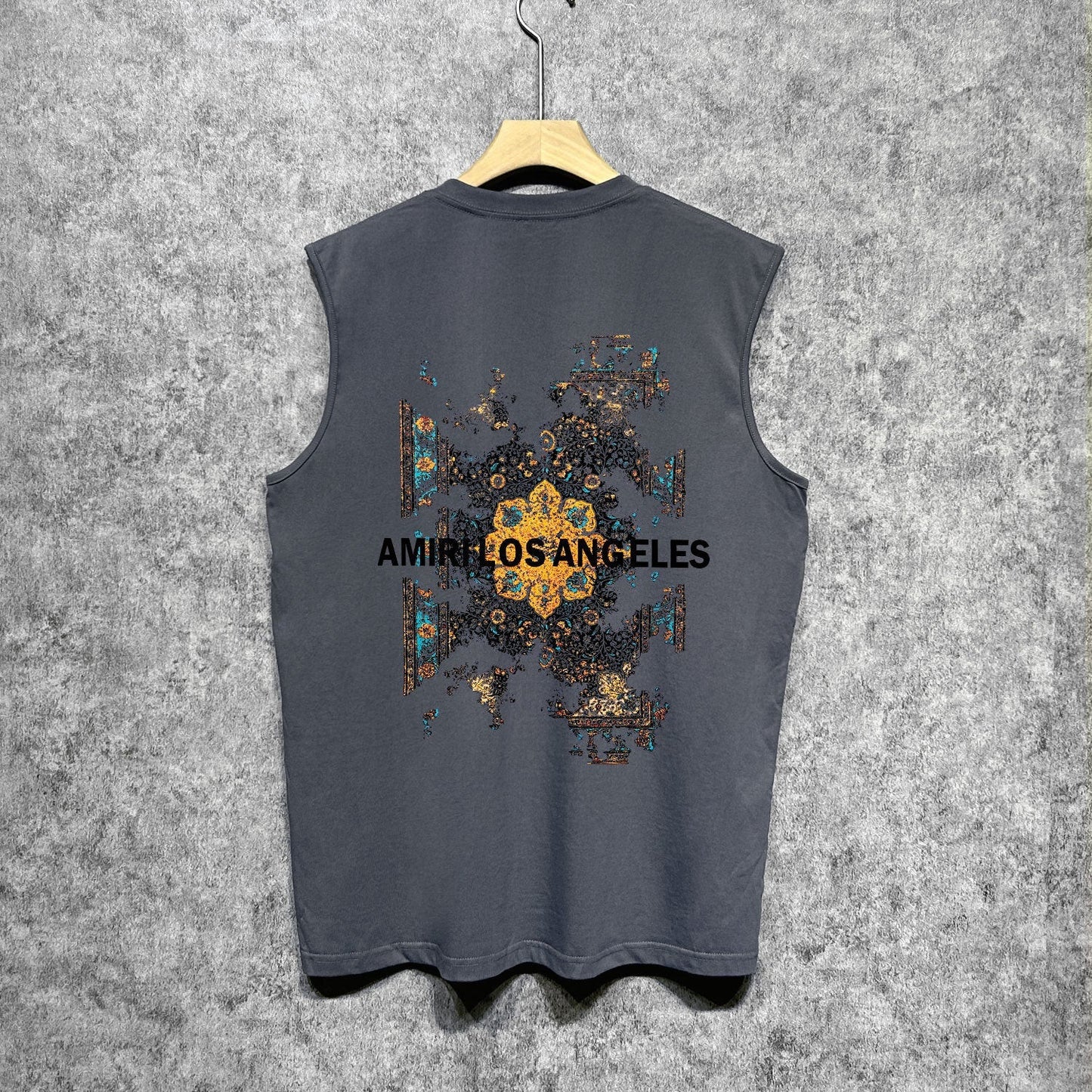 Amiri tank top damaged oil painting printing