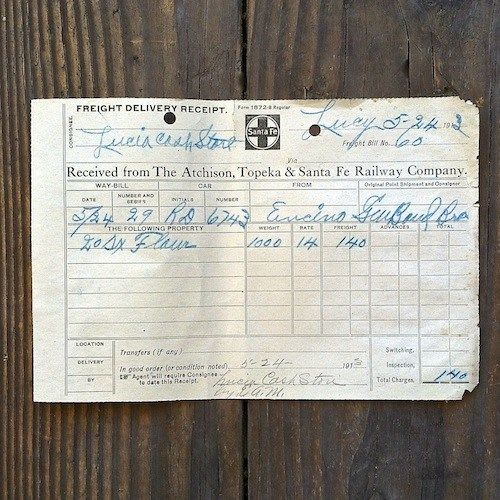 SANTA FE RAILROAD Freight Delivery Receipt 1910s