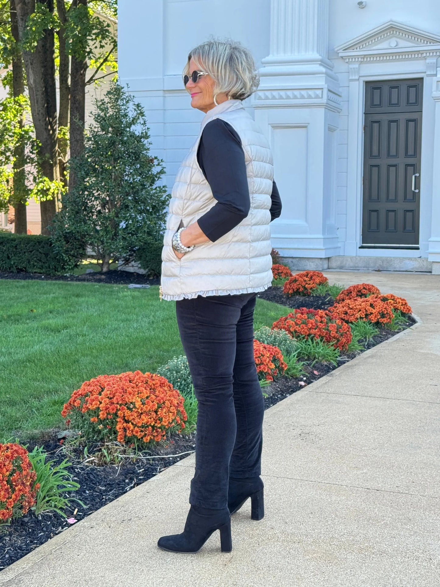LULU-B SILVER SHORT PUFFER VEST