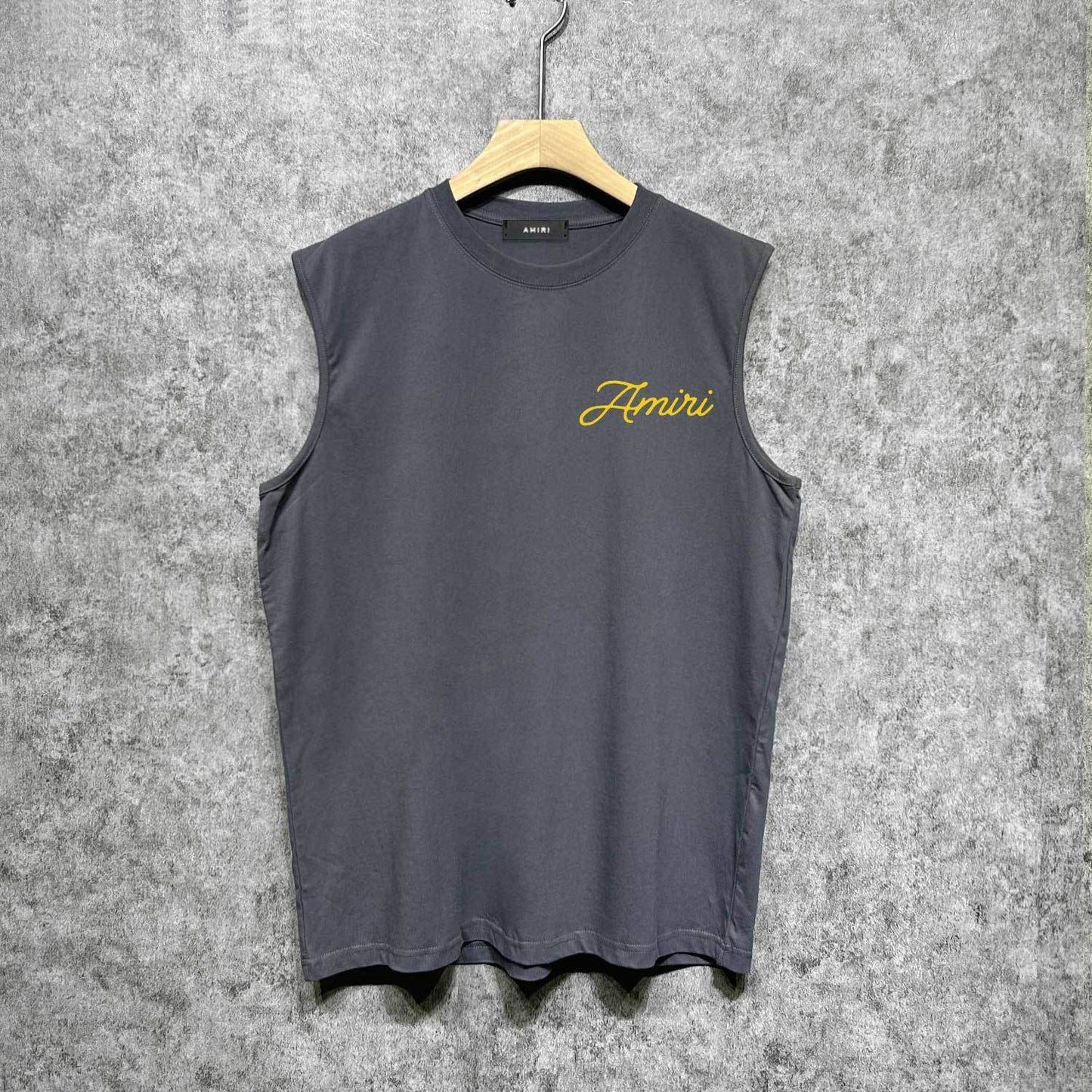 Amiri tank top yellow letter pegasus printing