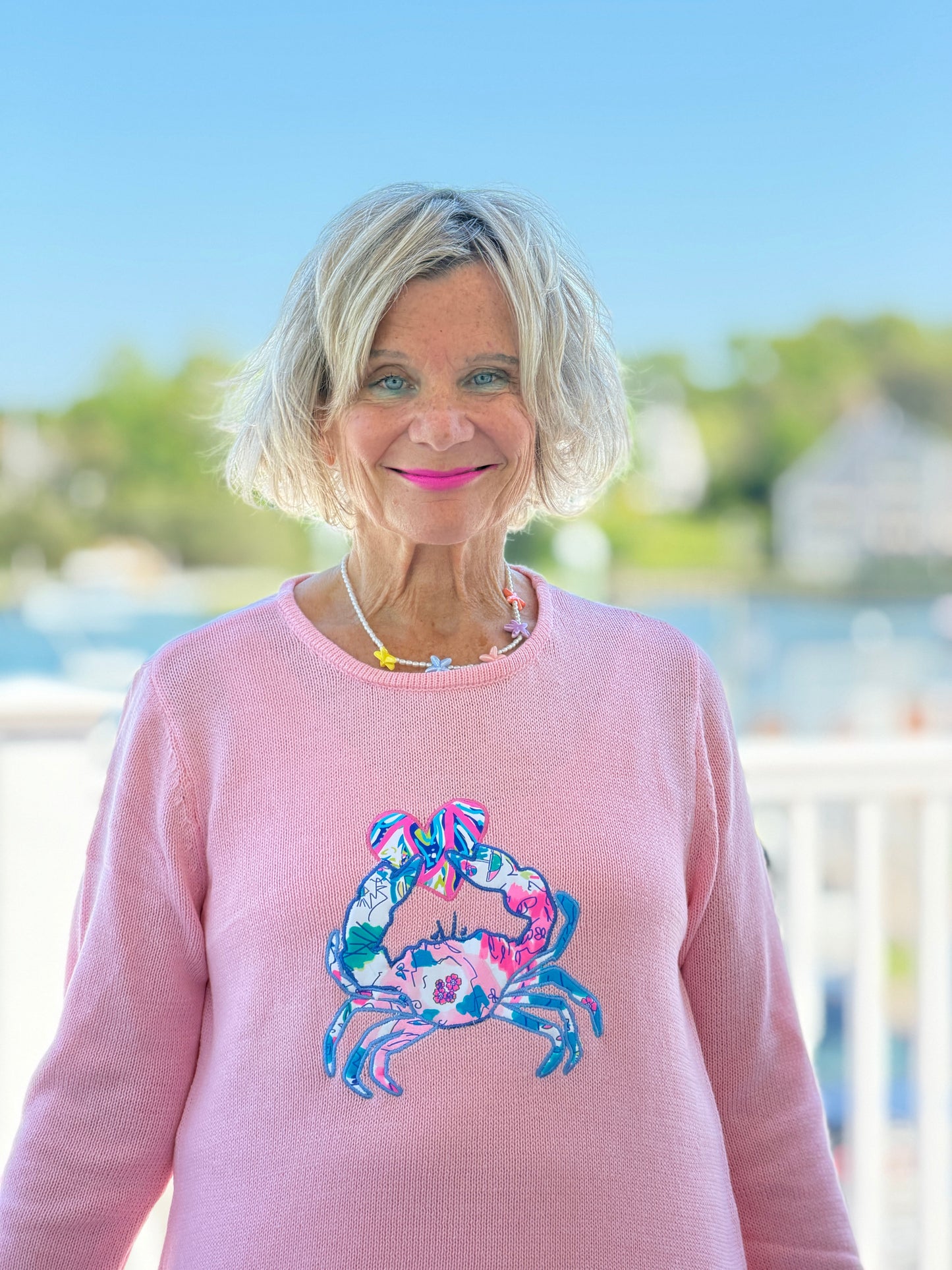 BEACH CLUB PINK CRAB SWEATER