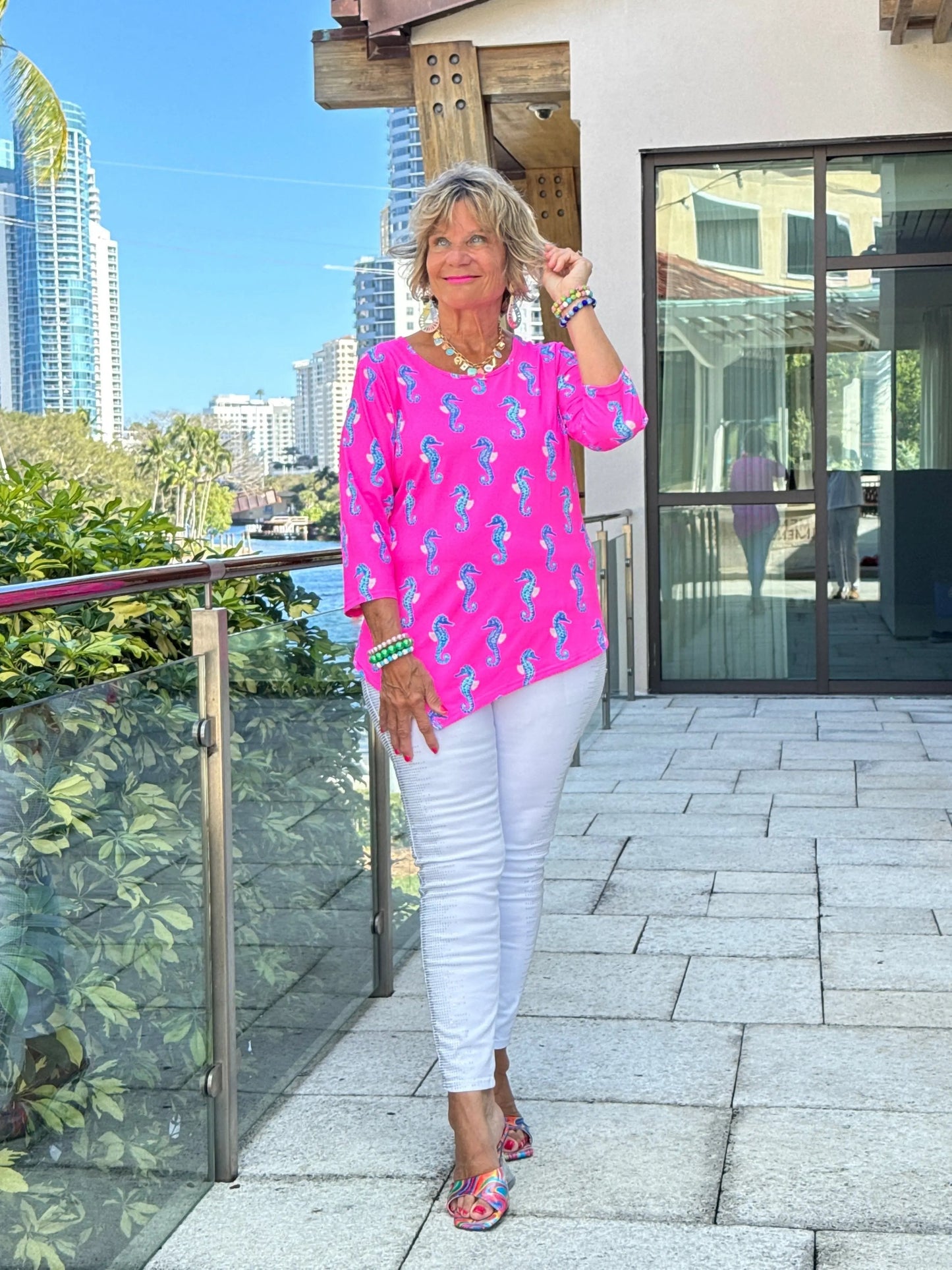 LULU B SEAHORSE BAY ASYMMETRIC TOP