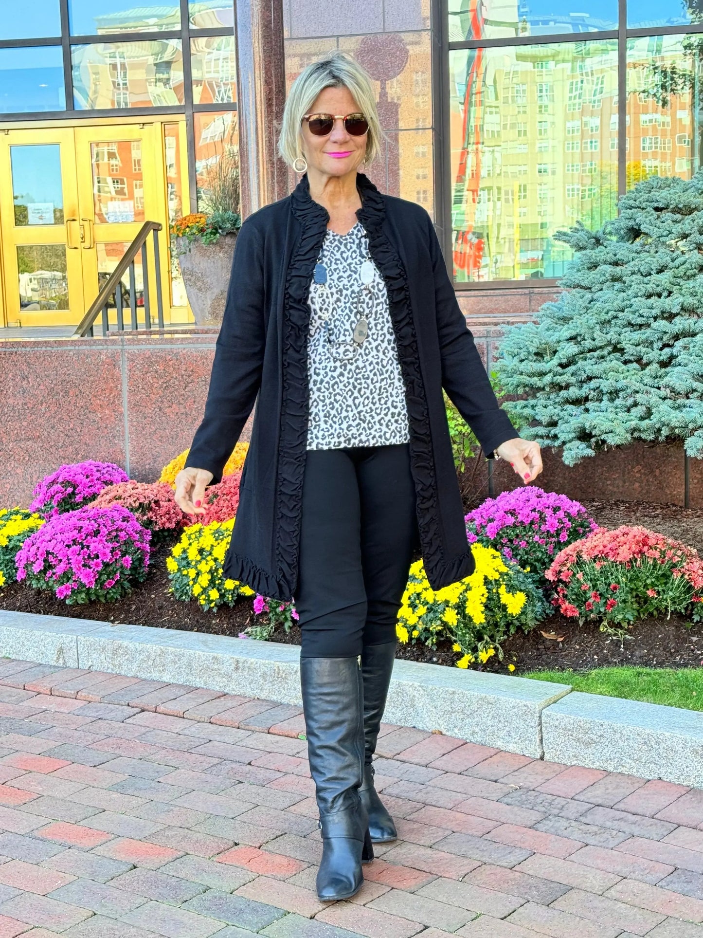 LULU-B ROUGED BLACK CARDIGAN