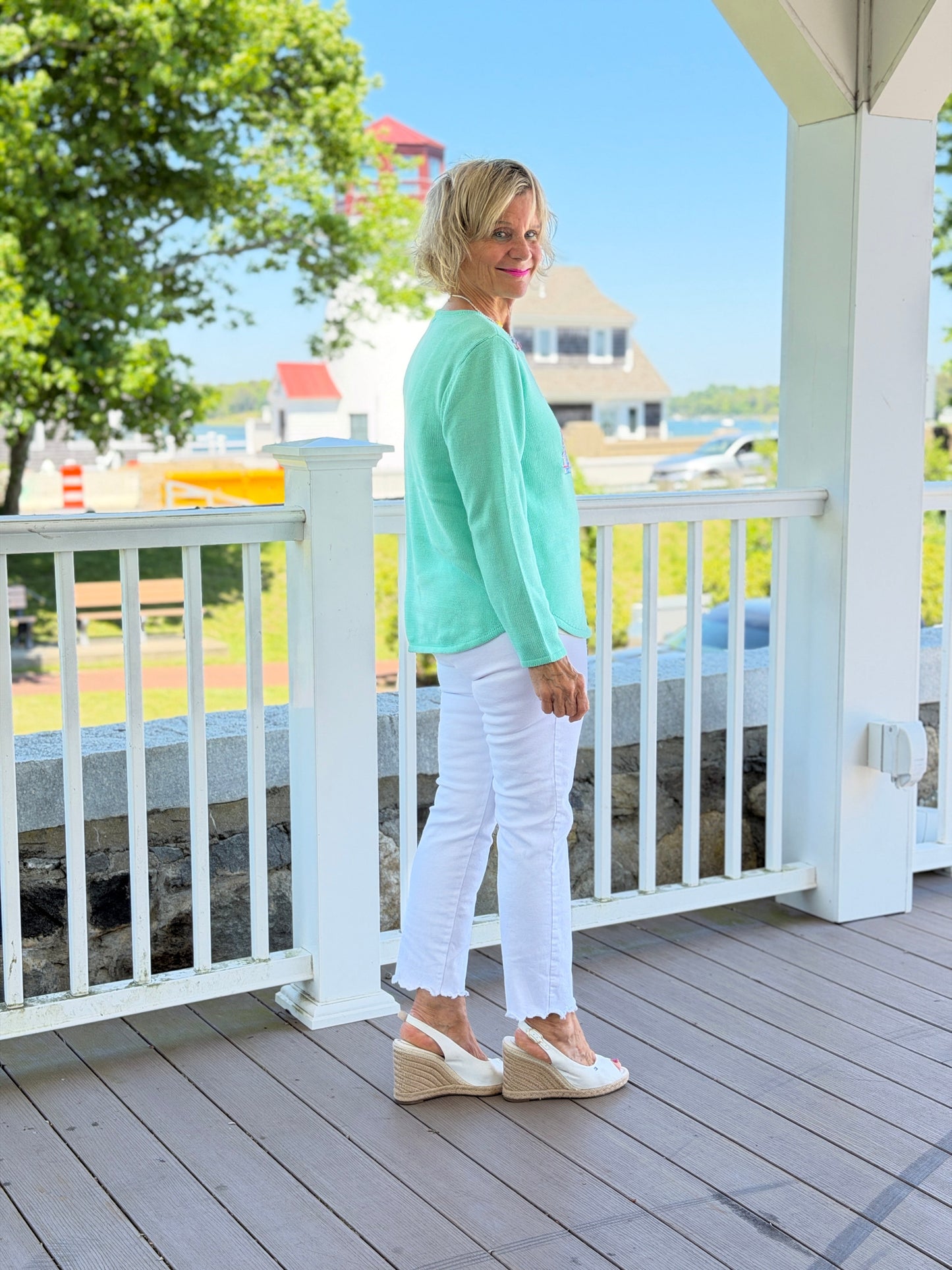 BEACH CLUB SEAFOAM SAILBOAT SWEATER