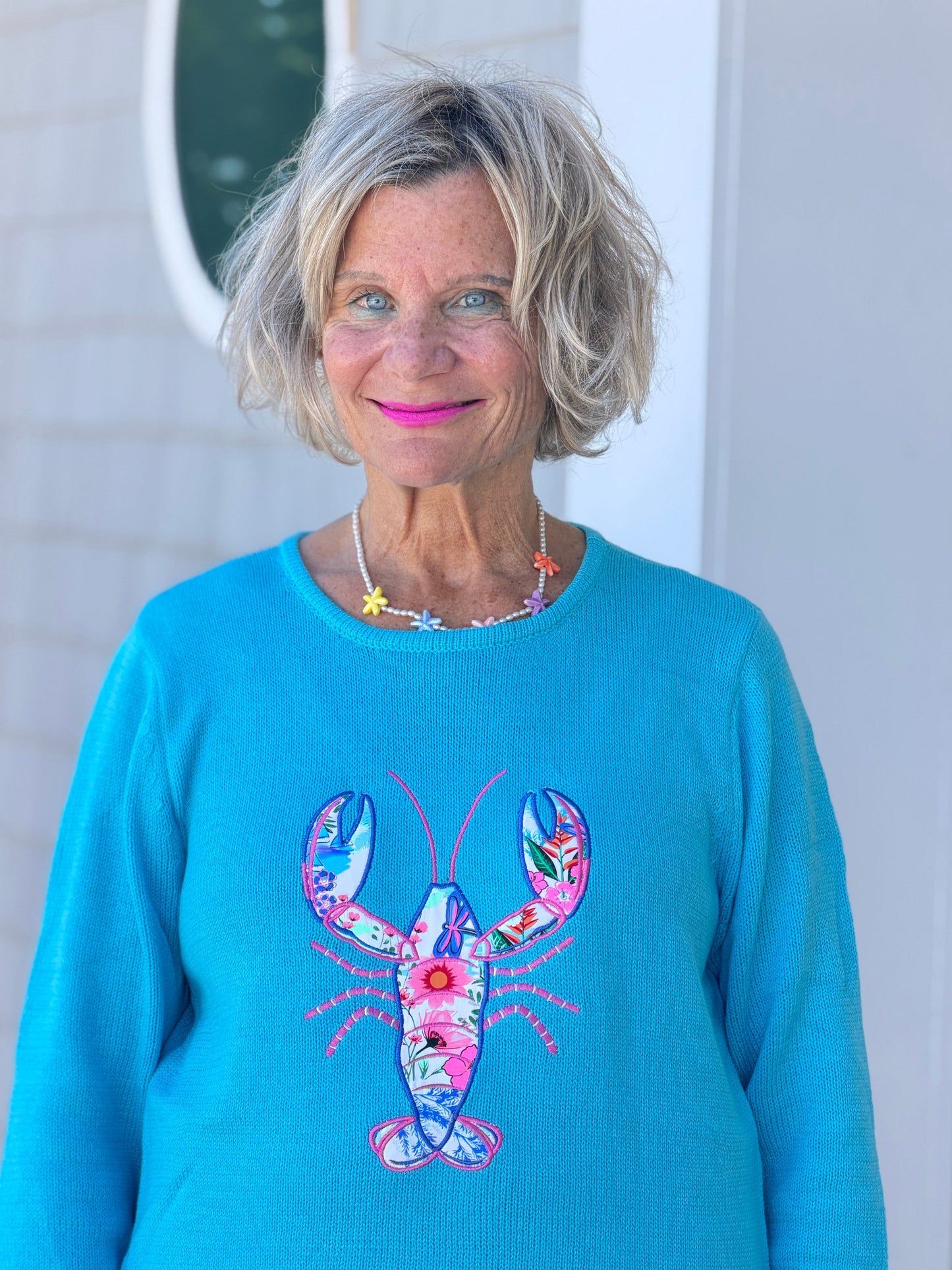 BEACH CLUB AQUA LOBSTER SWEATER