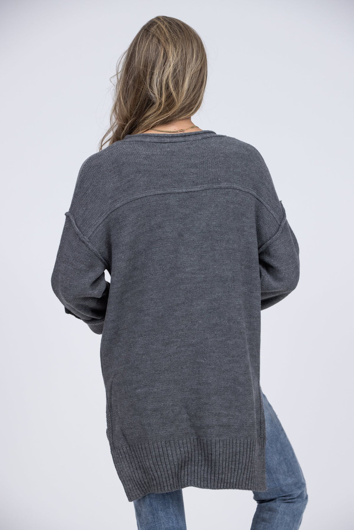 You Make Me Feel Good Women's Hi-Lo Knit Long Sleeve Top