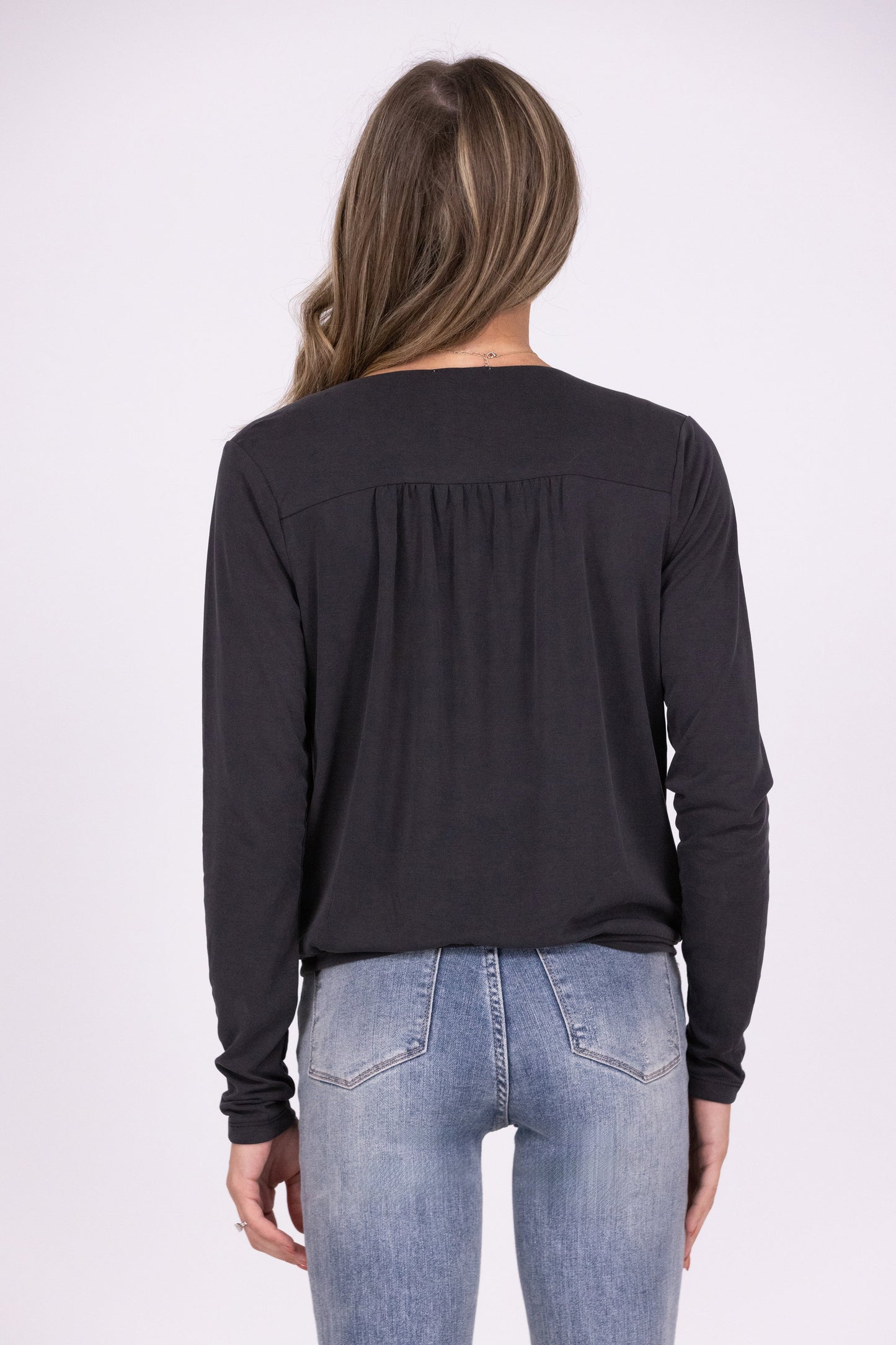 Some Enchanted Evening Women's Plunge Long Sleeve Top