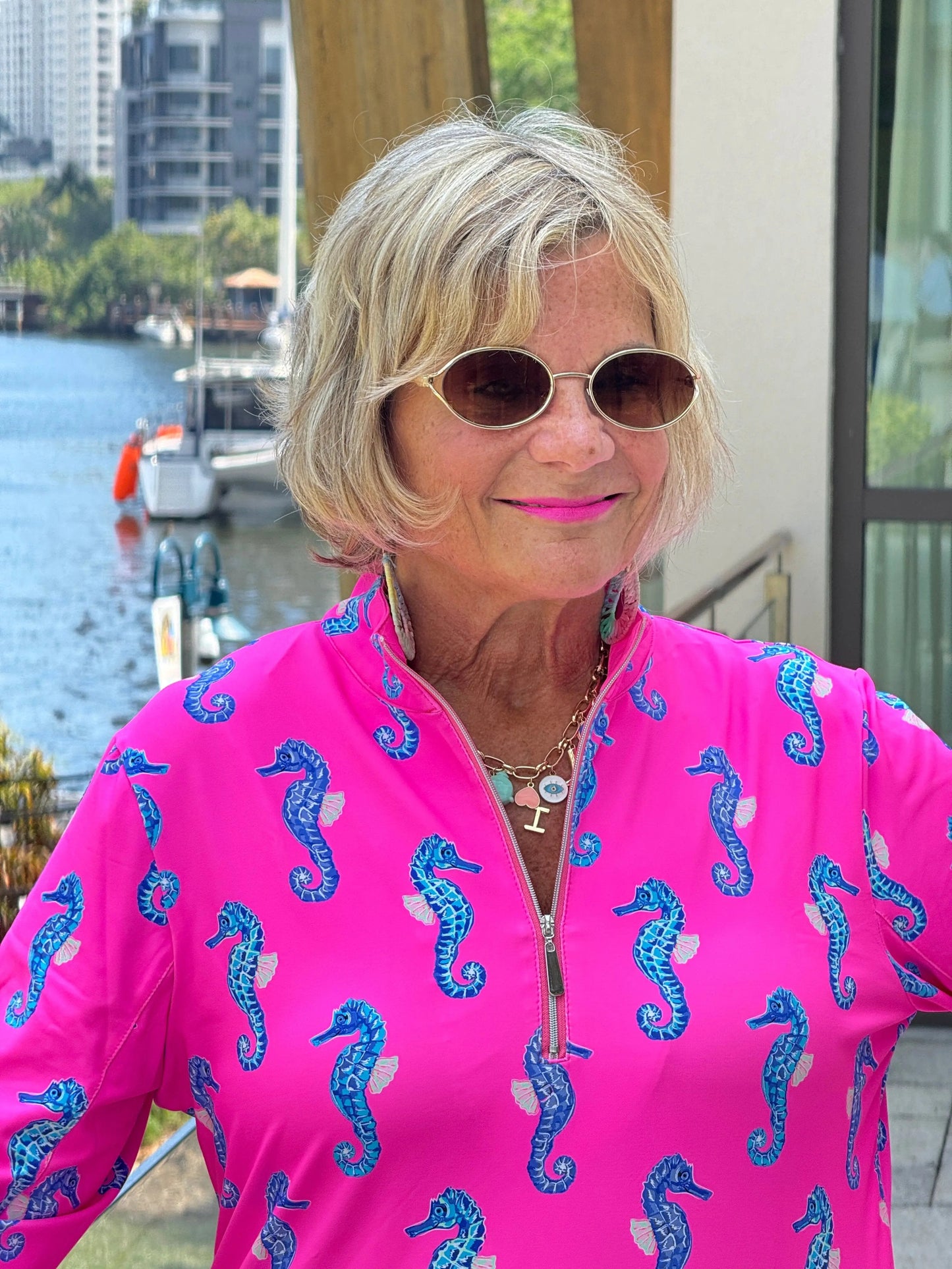 LULU B SEAHORSE BAY ZIPPER TOP