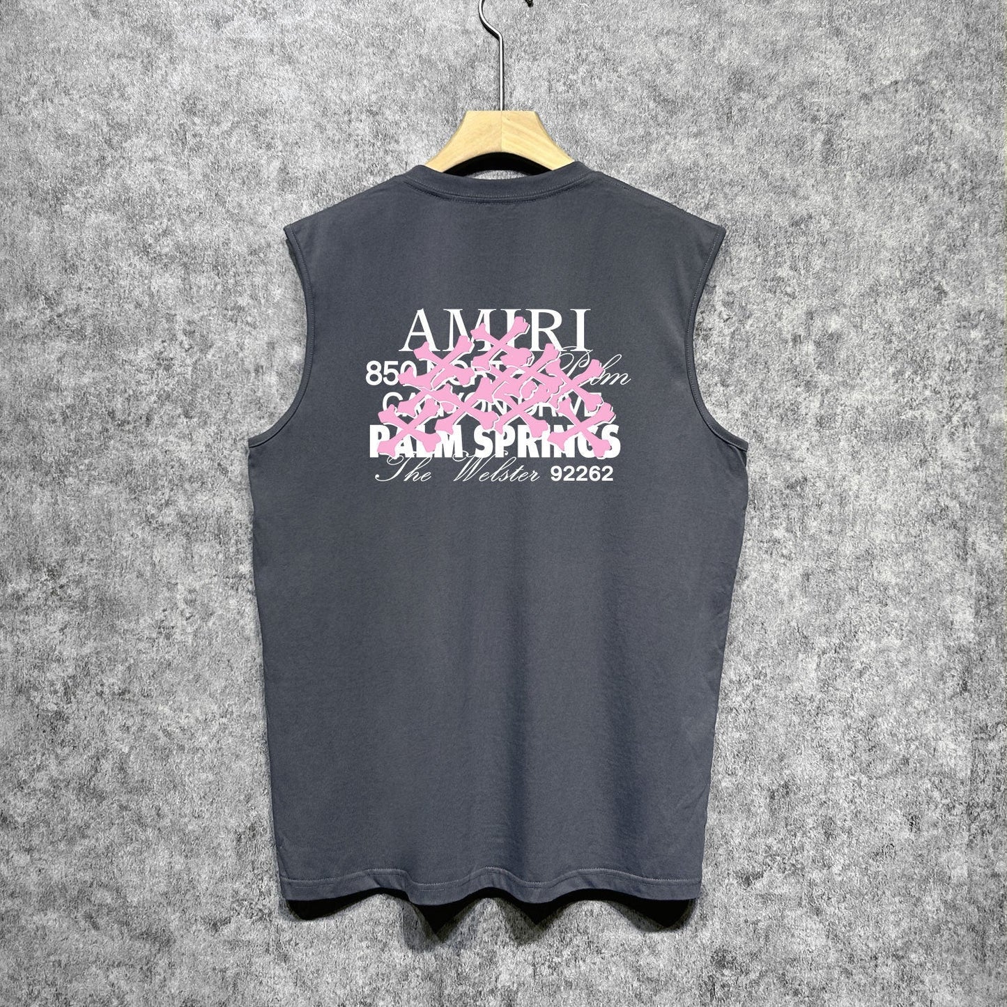 Amiri tank top pink bone print