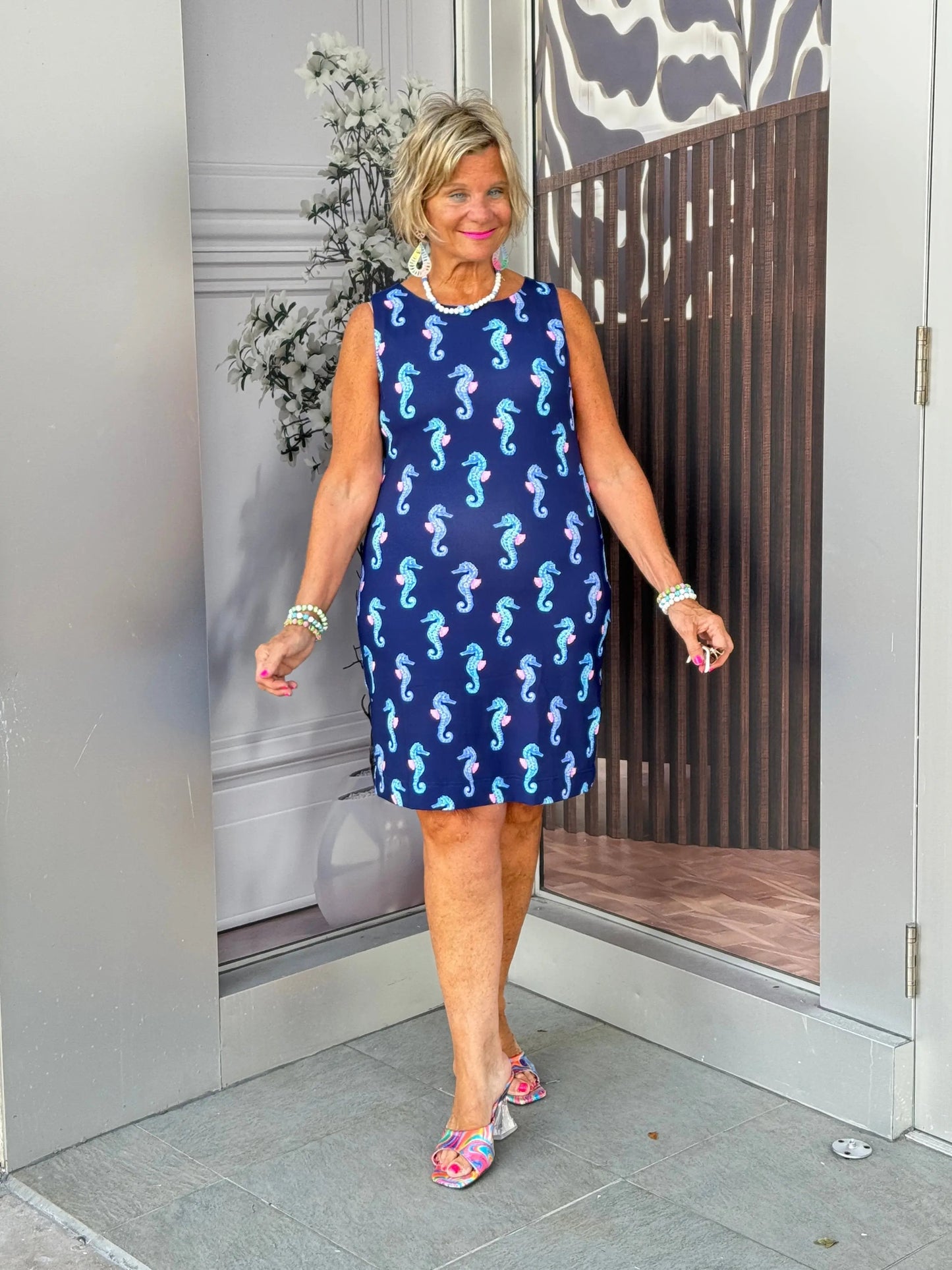 LULU B MIDNIGHT REEF SHIFT DRESS