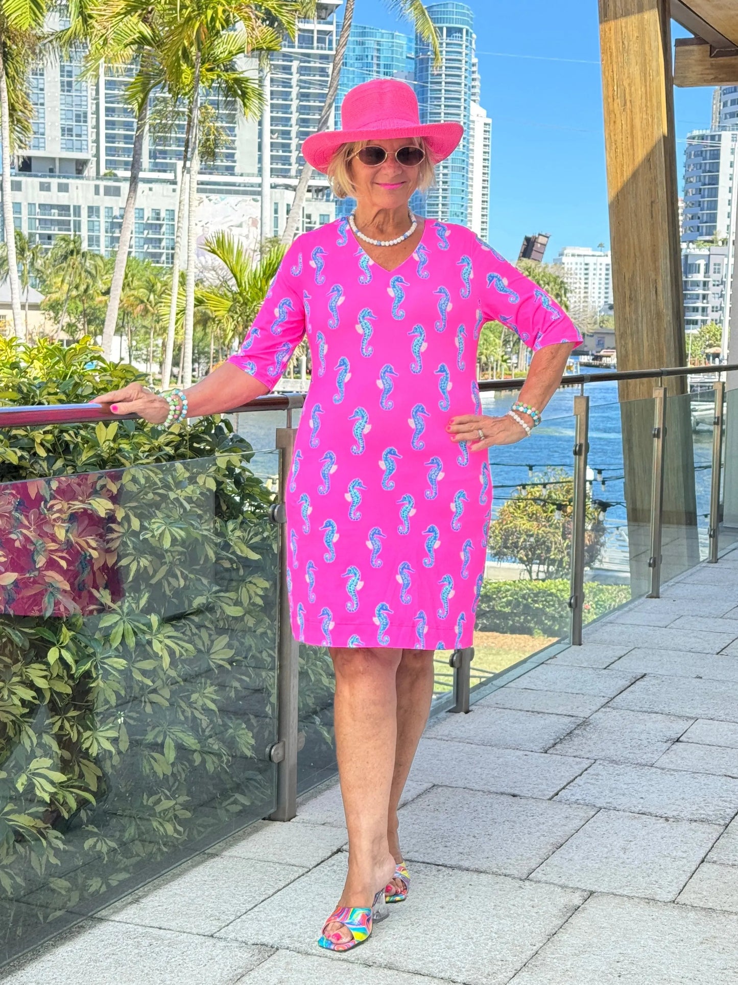 LULU B SEAHORSE BAY ELBOW SLEEVE DRESS