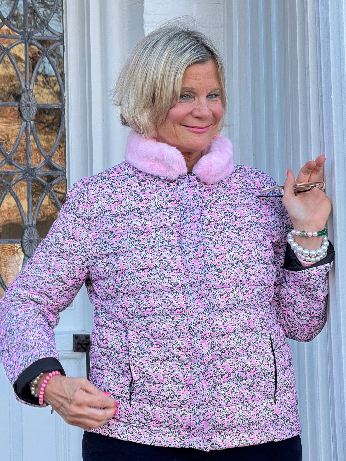 LULU-B PINK AUBREY FAUX FUR JACKET
