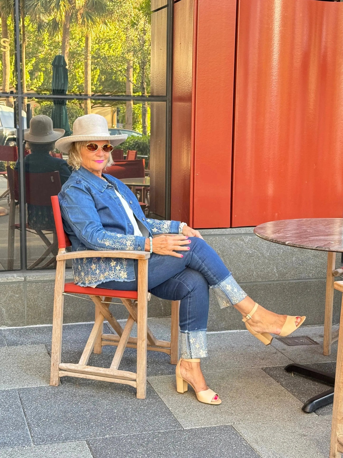 DENIM LACE FLOWER JACKET