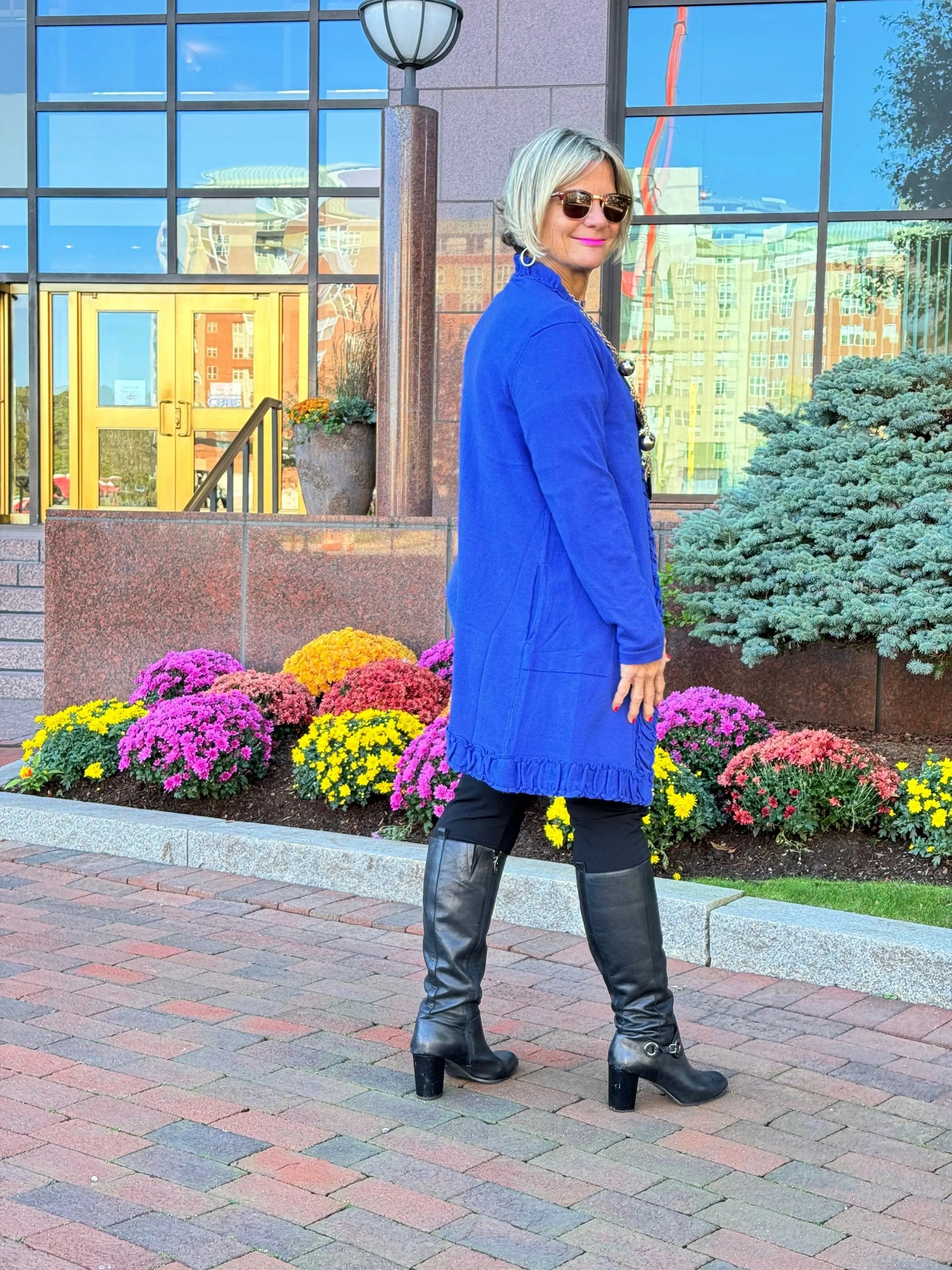 LULU-B ROUGED SAPPHIRE ROUGED CARDIGAN