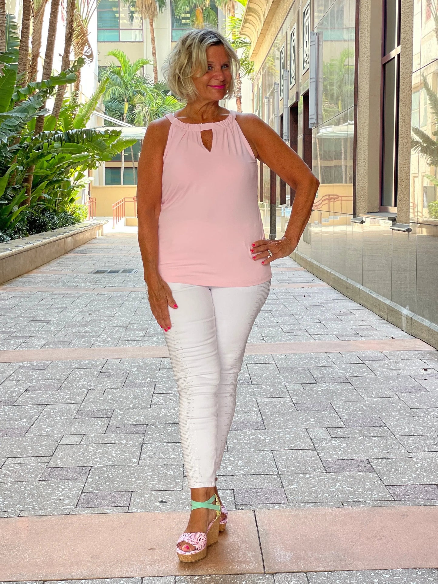 FROSTED PINK KEYHOLE TOP FINAL SALE