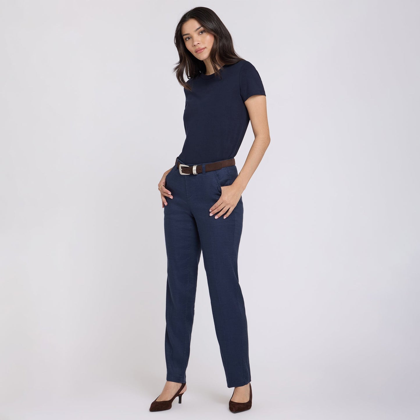 Marilyn Straight Pants - Oxford Navy