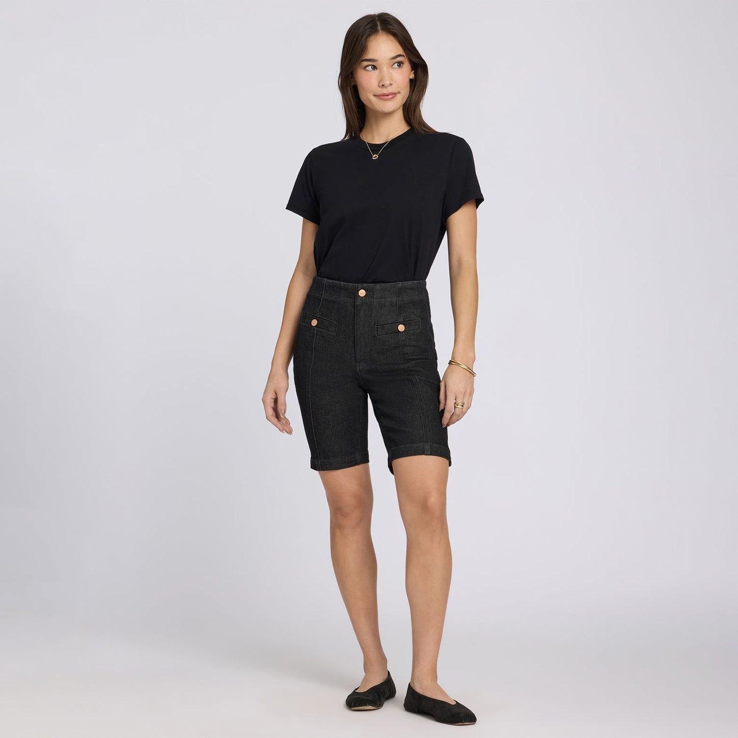 Ella Denim Shorts - Black Rinse