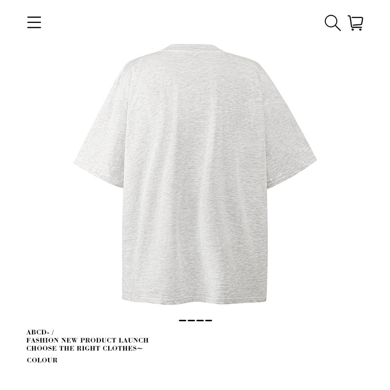 American vintage street T-shirt pure cotton men's and women's summer loose half-sleeves