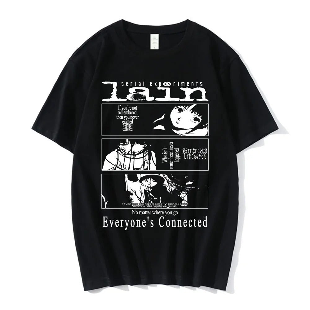 2024Anime Print Serial Experiments Lain Cotton T-Shirt