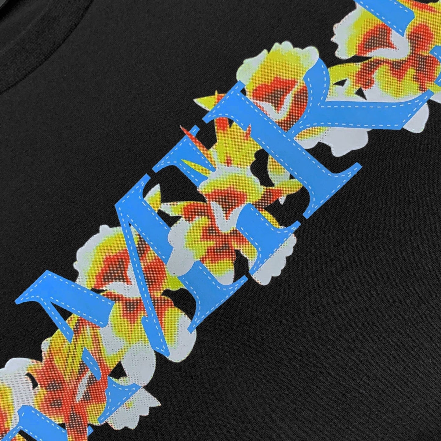 Amiri T Shirt Flower Print Casual Round Neck