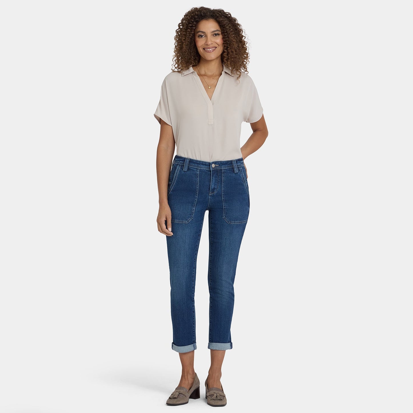 Margot Girlfriend Jeans In Petite - Vintage Lapis