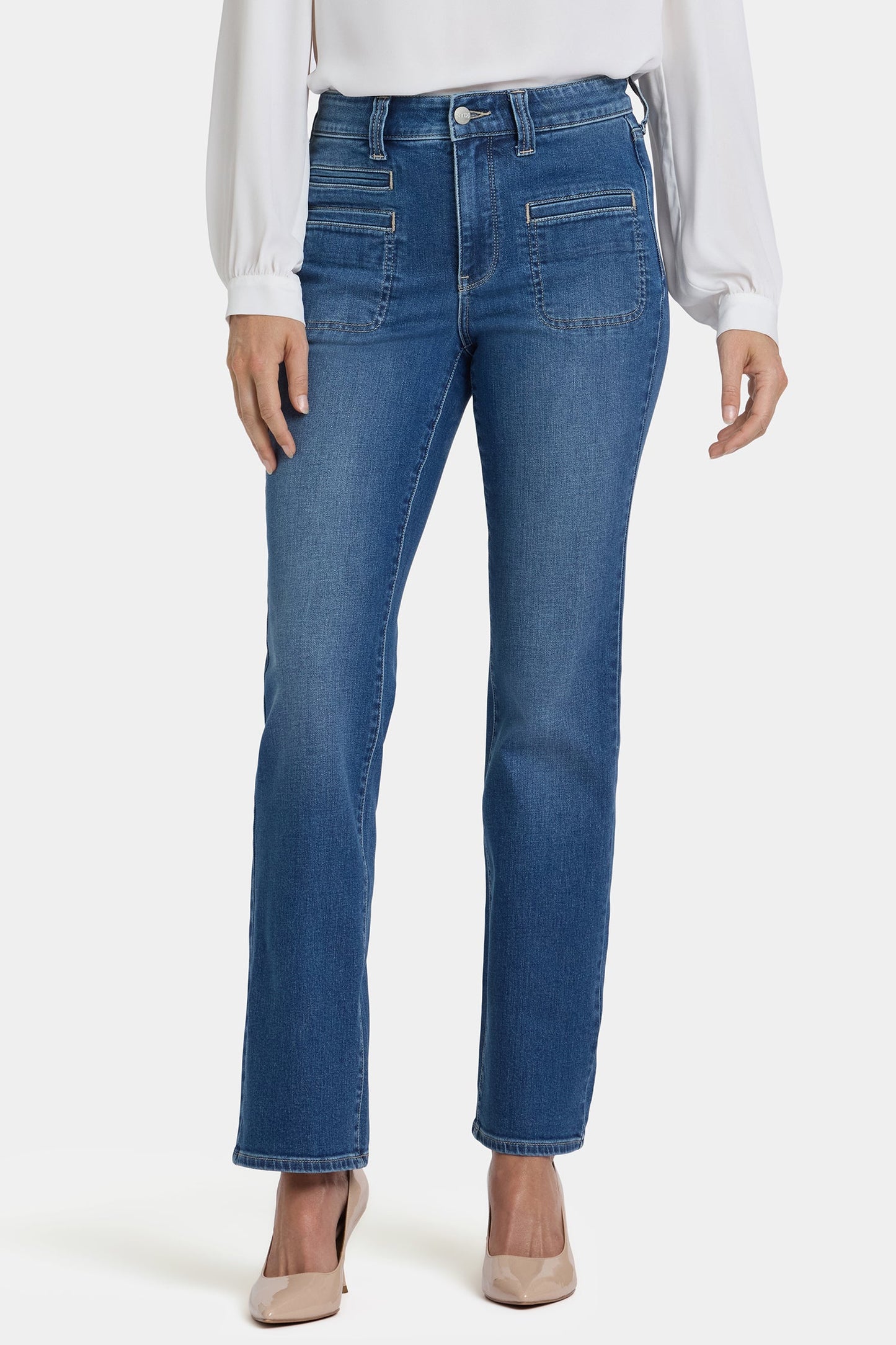 Marilyn Straight Jeans In Petite - Romantic Indigo