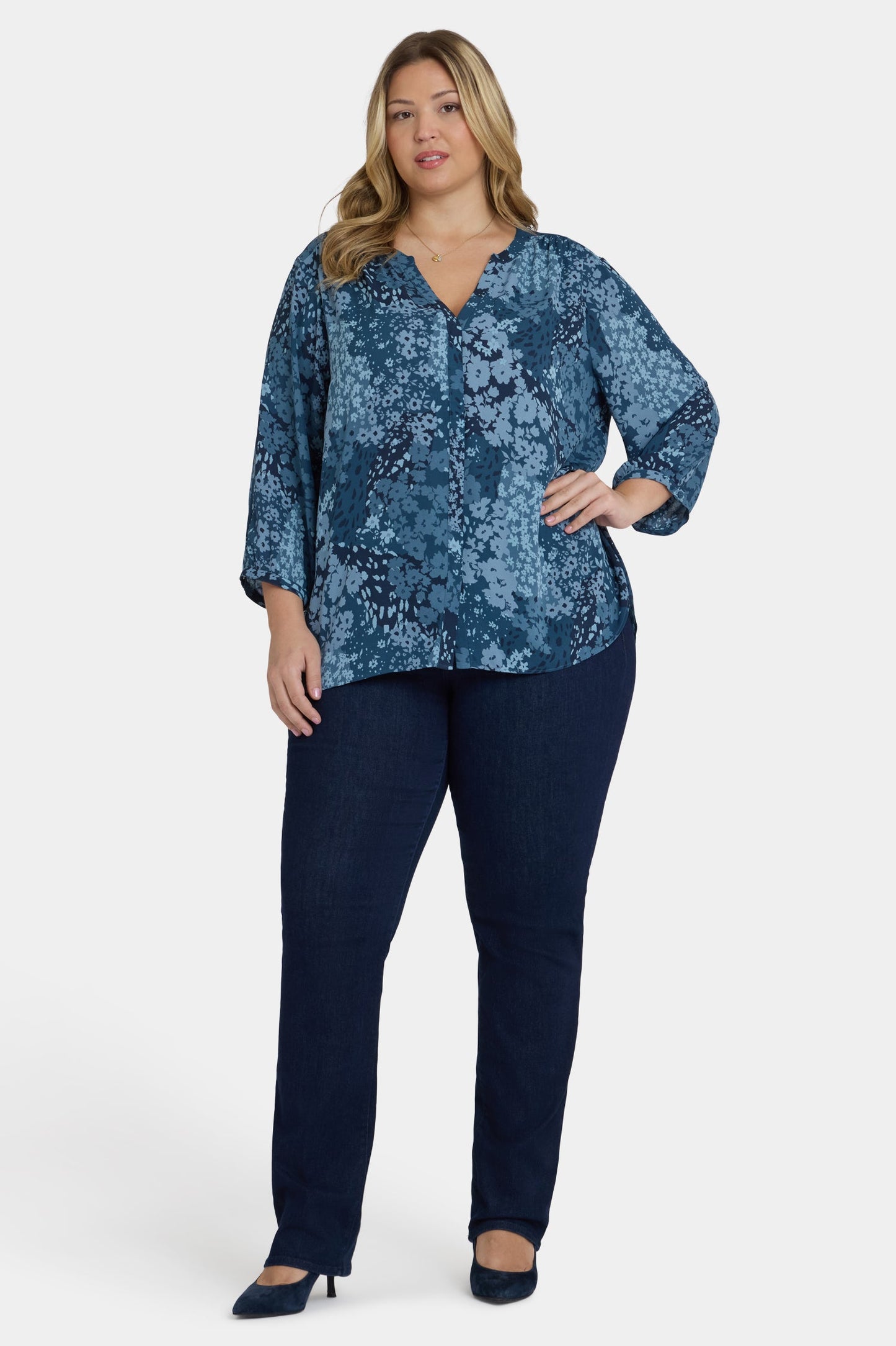 Pintuck Blouse In Plus Size - Belleville