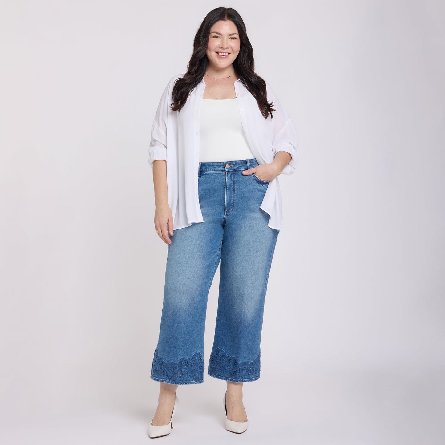 Teresa Wide Leg Ankle Jeans In Plus Size - Port Sea