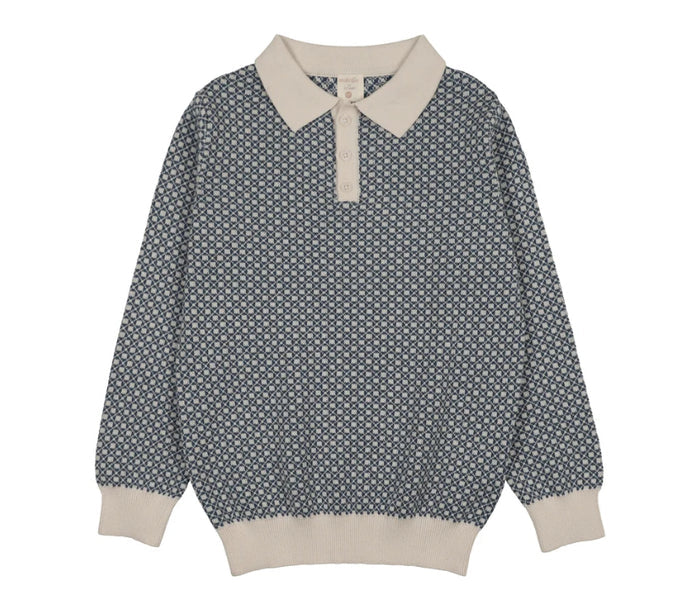 Analogie Dried Blu/Crprt Heirloom Knits Boys Collared Sweater