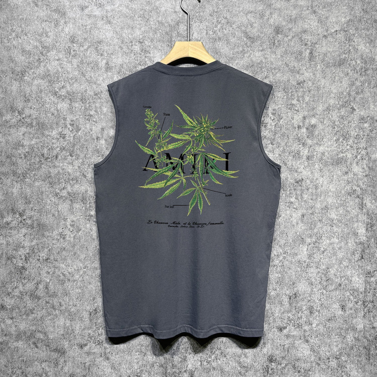 Amiri tank top leaf printing