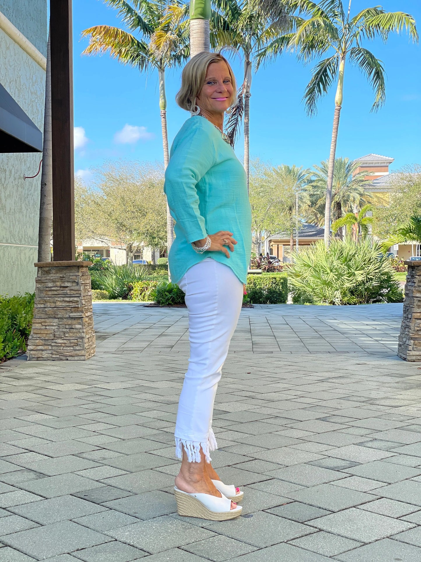 AQUA LONG WAFFLE SLEEVE