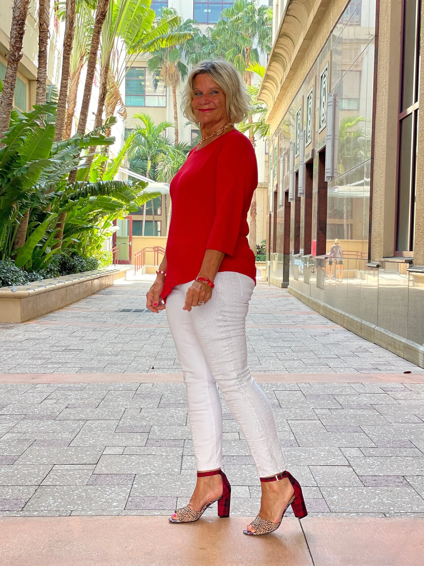 CRIMSON RED ASYMMETICAL TOP