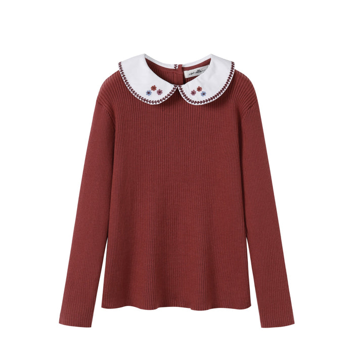 Nounelle Rust Collar Sweater