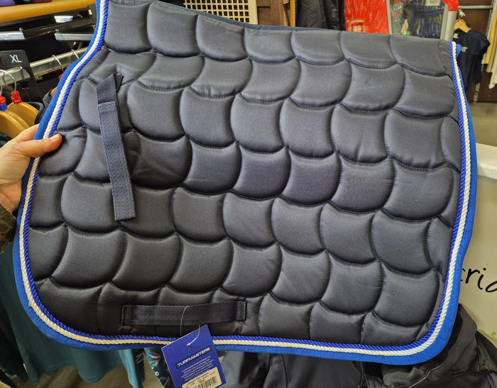 Turfmaster Piped Saddlepad- Navy/ Blue- Cob Size