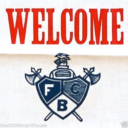 WELCOME KNIGHTS PYTHIAS Fraternal Fabric Banner 1920s