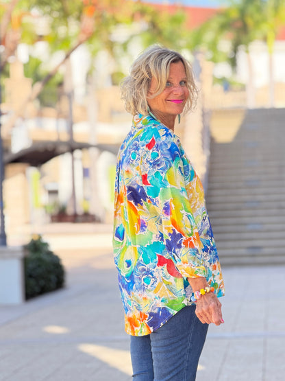 Ethyl Casual Collar V-Neck Blouse - Approval