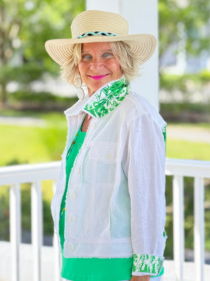 HARBOR LIGHTS GREEN LINEN JACKET