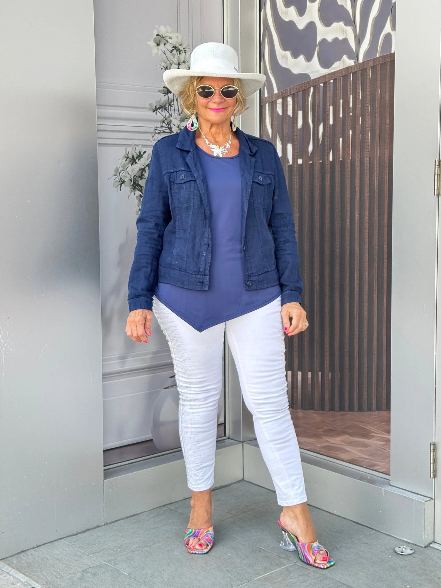 LULU B NAVY LINEN JACKET