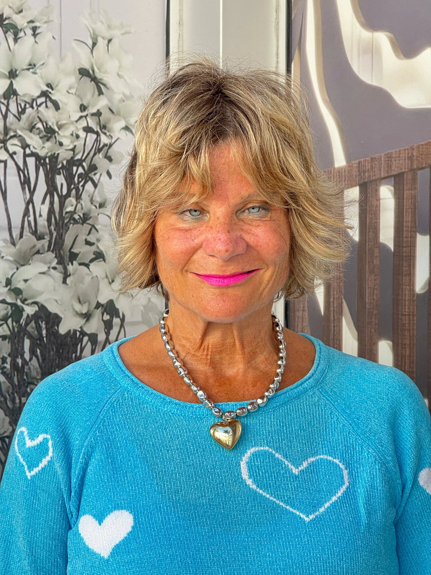 AQUA HEART CHENILLE SWEATER