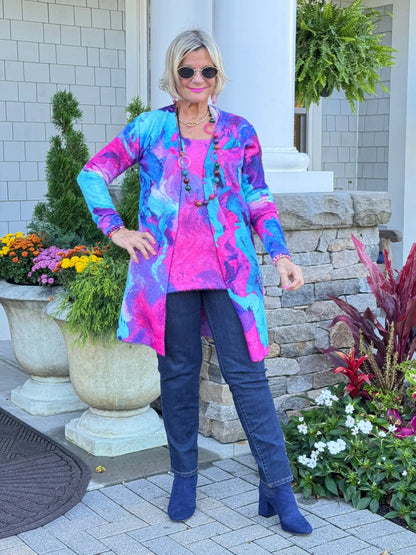 COLOR WAVES OF FASHION CARDIGAN