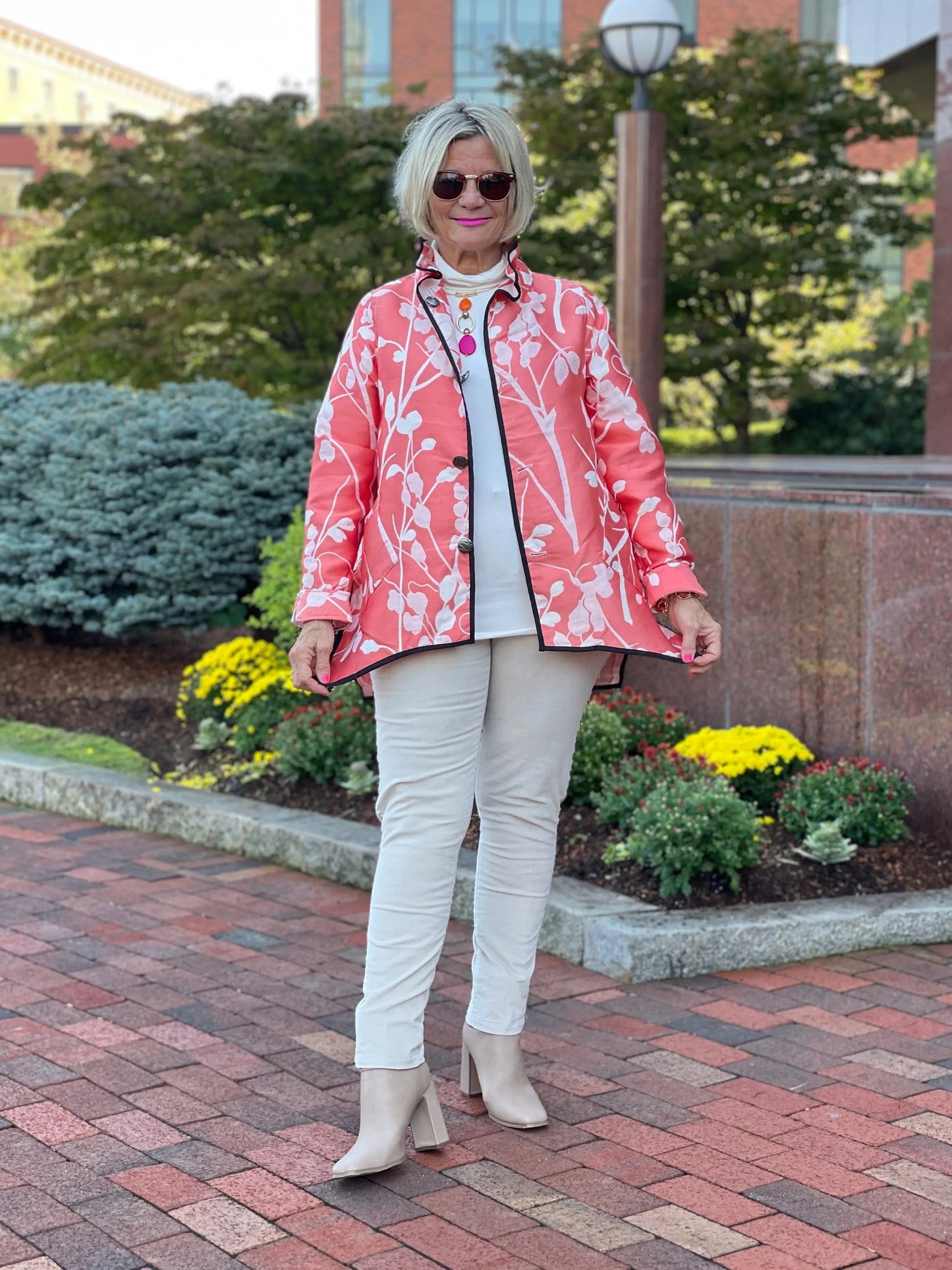 CORAL SHADES OF FALL REVERSIBLE JACKET