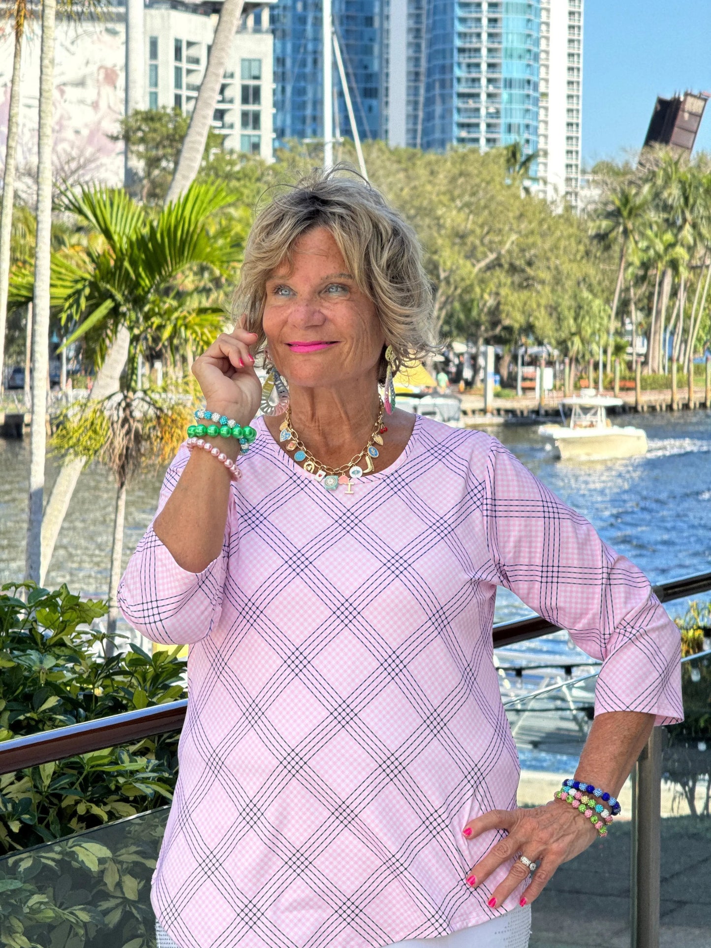 LULU B PINK CHIC ASYMMETRIC TOP