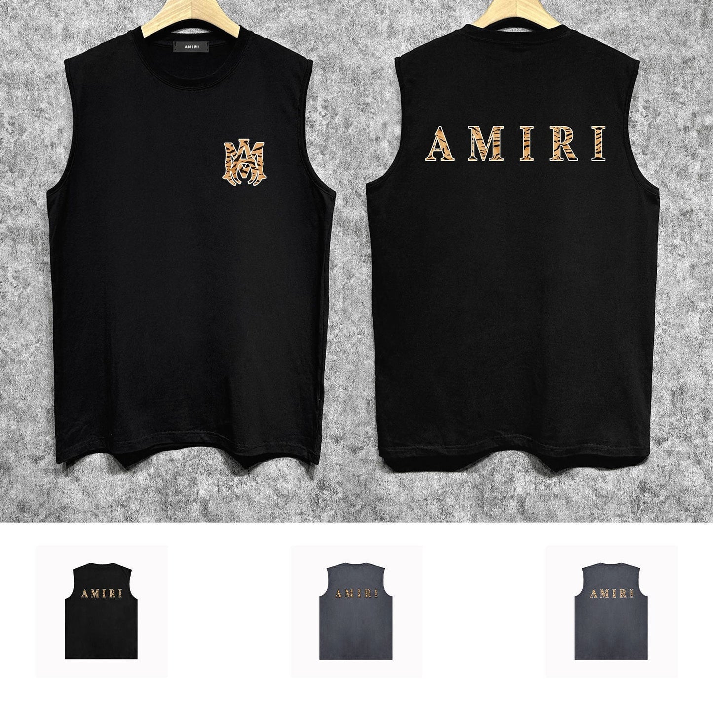 Amiri tank top tiger stripe spider print