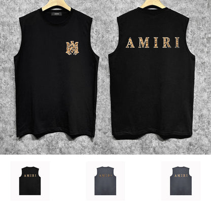 Amiri tank top tiger stripe spider print