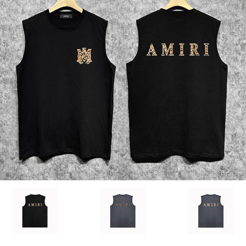 Amiri tank top tiger stripe spider print