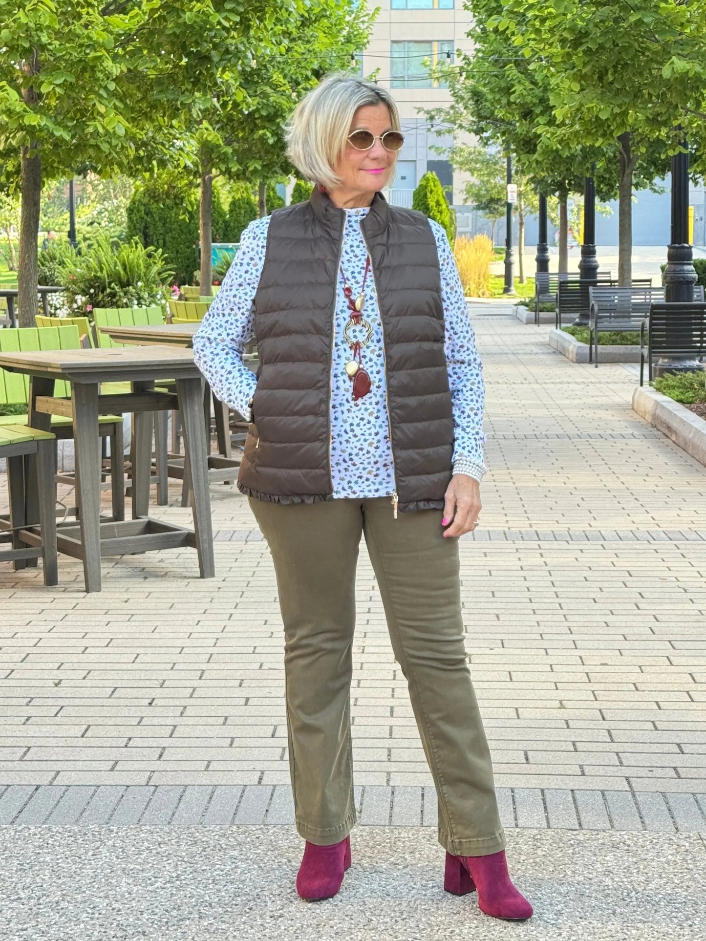LULU-B OLIVE SHORT   PUFFER VEST